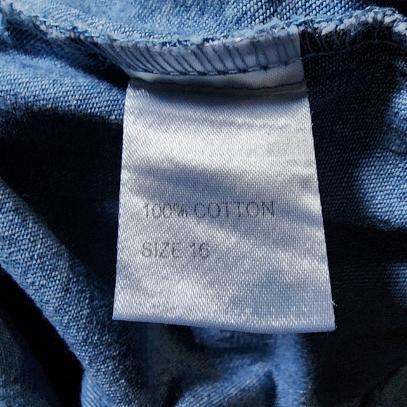 Take Note Girls Tiered Denim Button-down Dress, size 16 - Picture 9 of 9